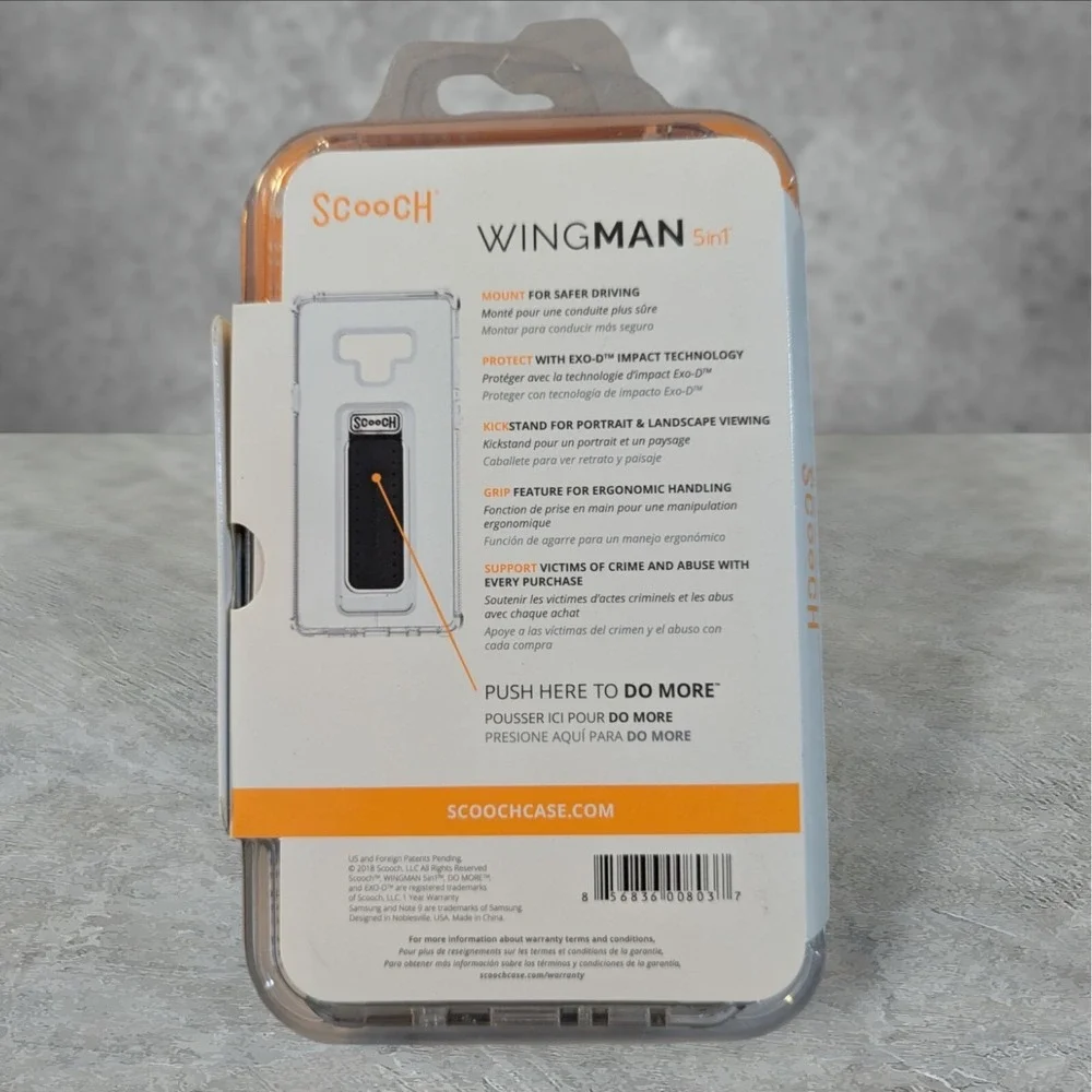 A5. Scooch Wingman 5-in-1 Case For Samsung Note 9 - Clear See Description